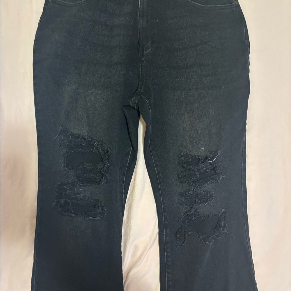 Distressed Black Women's Jeans